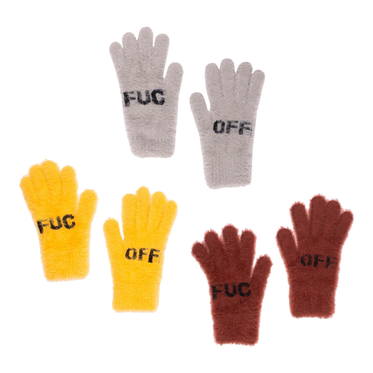 Hairy Gloves Grey, Red, Yellow - FUC – moritz store