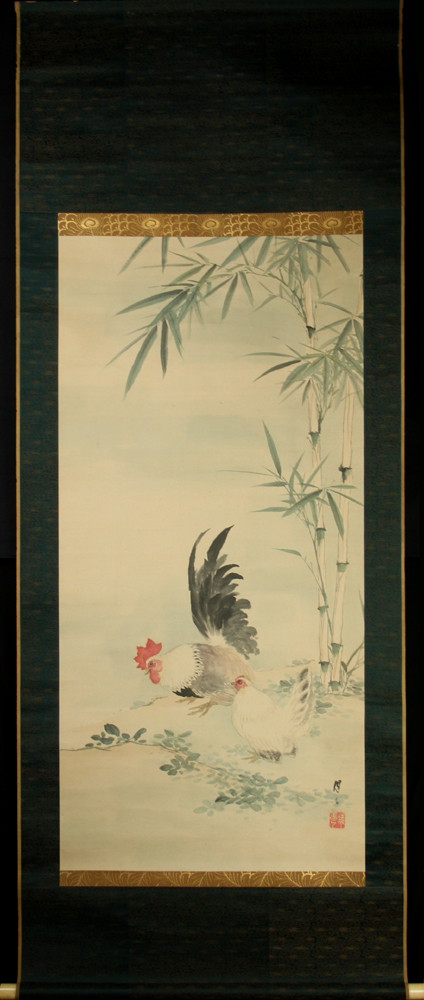 掛け軸雲林清宵 鳥洲筆／日本画 書画 掛軸 文人画 風景画 美術品