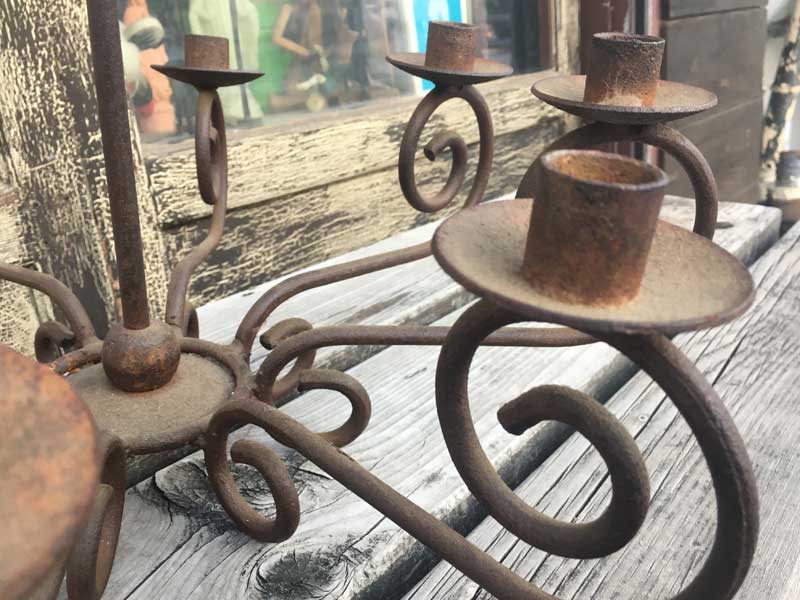 極稀少ZONAビンテージヘッセルスタジオキャンドルスタンド銅製手打槌目