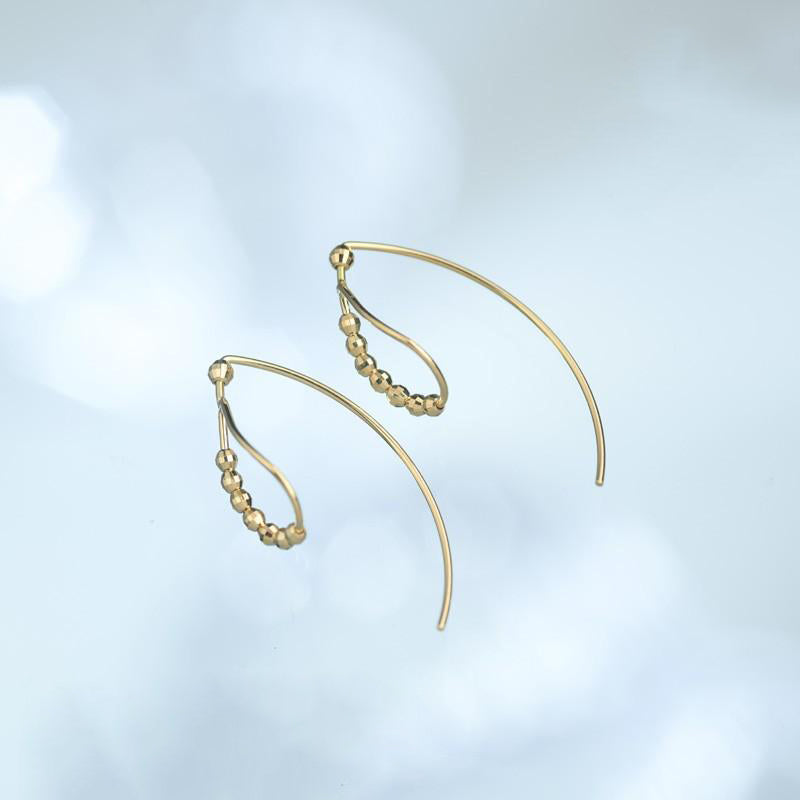 K18 ミラーボール フックピアス（02）- me.（エムイードット）