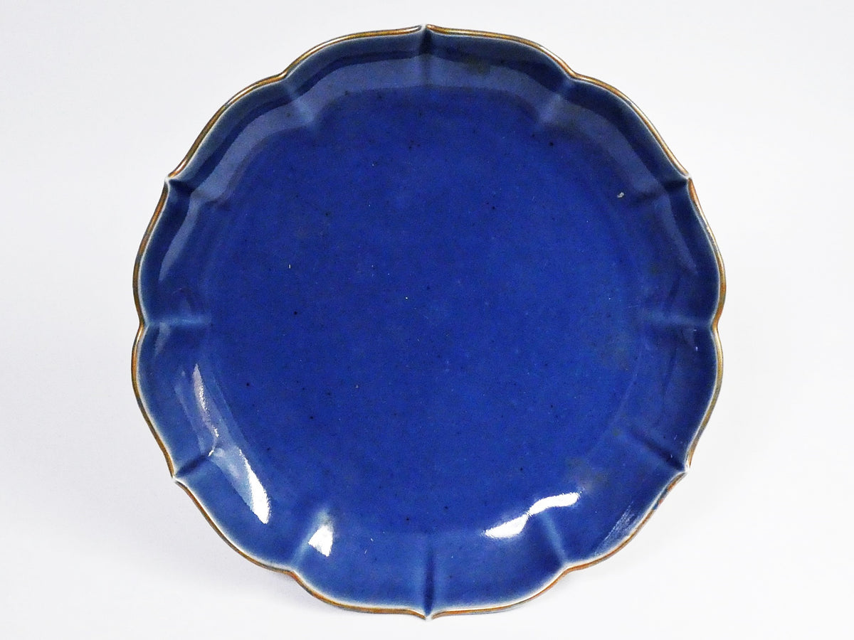 古伊万里 瑠璃 輪花 七寸皿 – n3curio