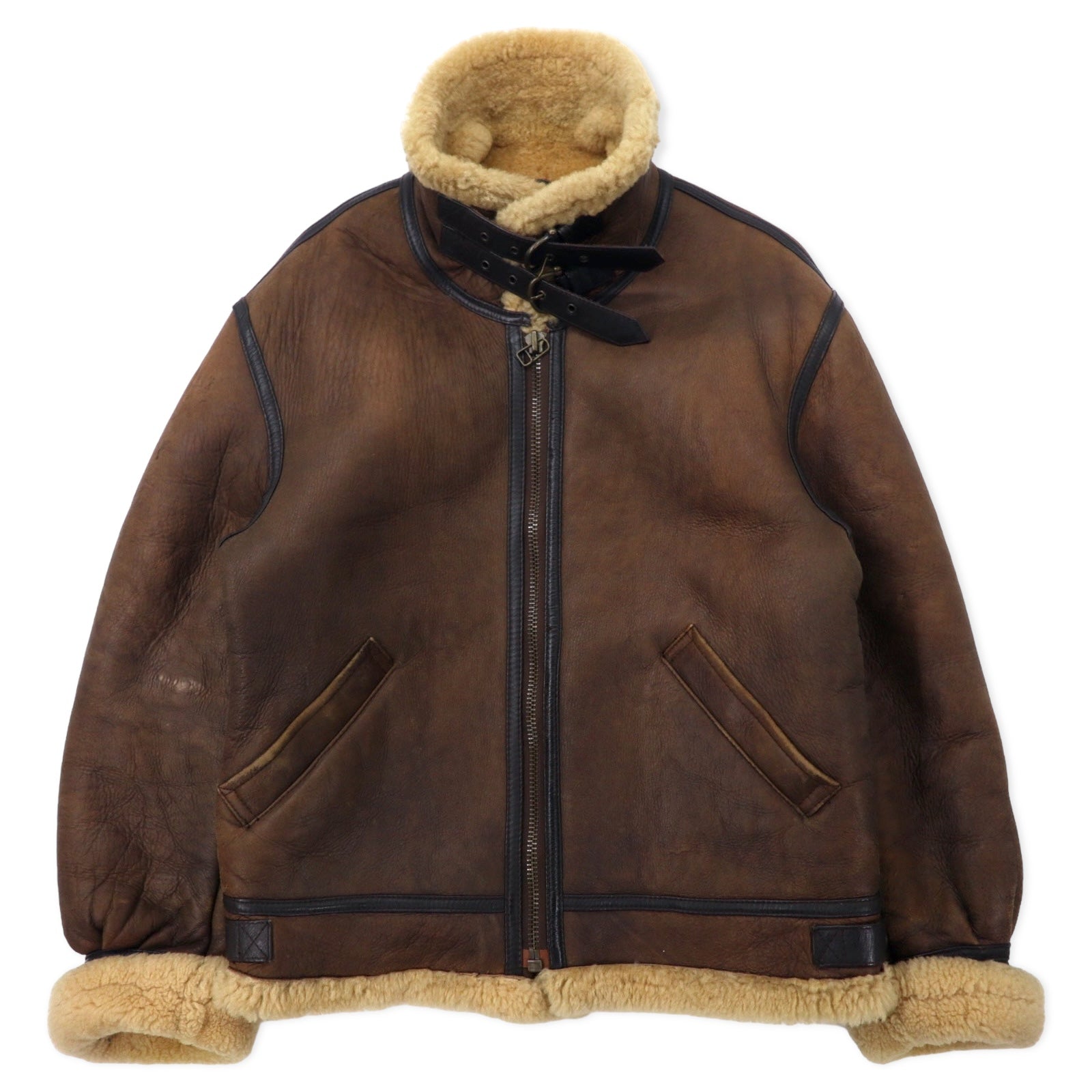 US AIR FORCE B-3 Mouton boa flight jacket L brown sheepskin