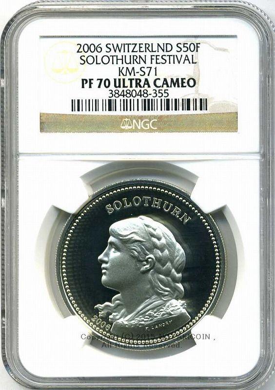 スイス 射撃祭 50フラン銀貨 2006 Solothurn NGC PF70 ULTRA CAMEO