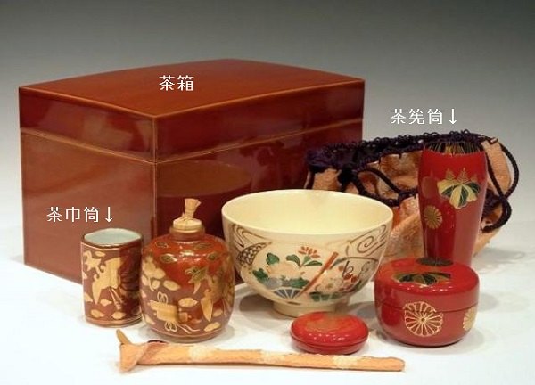 茶道具】観世波花ノ絵茶箱 司光作 茶道具セット付属 茶箱85 【公式通販】