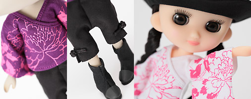 おでこちゃんとニッキ go to ROUROU の衣装を着た ニッキ2体 ROUROU おでこ