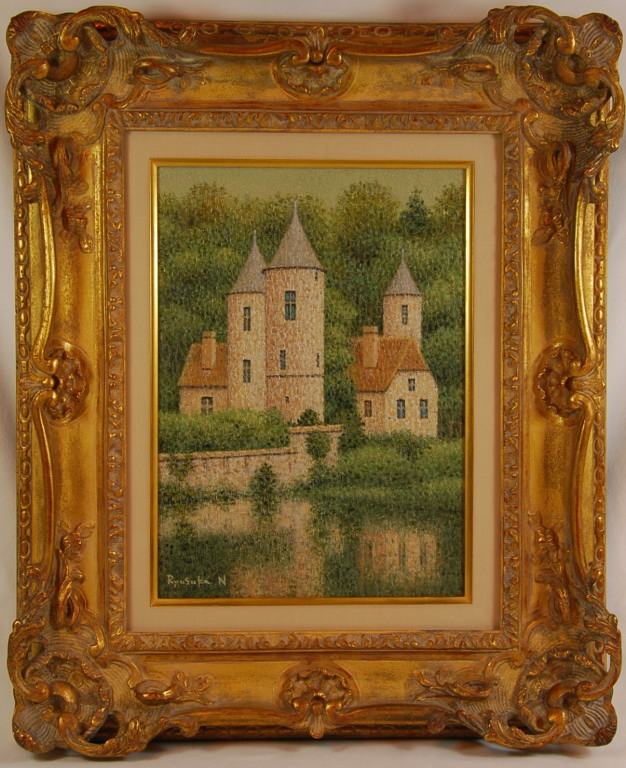 西村龍介☆油画 ☆F3号☆点描画 西村龍介☆油画 ☆F3号☆点描画