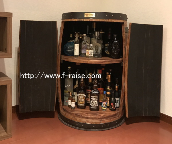 樽キャビネット・棚板変更オーダー: ウイスキー樽・ワイン樽 － 木製