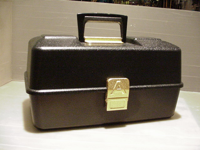 釣り道具とトラウトのアートボックス