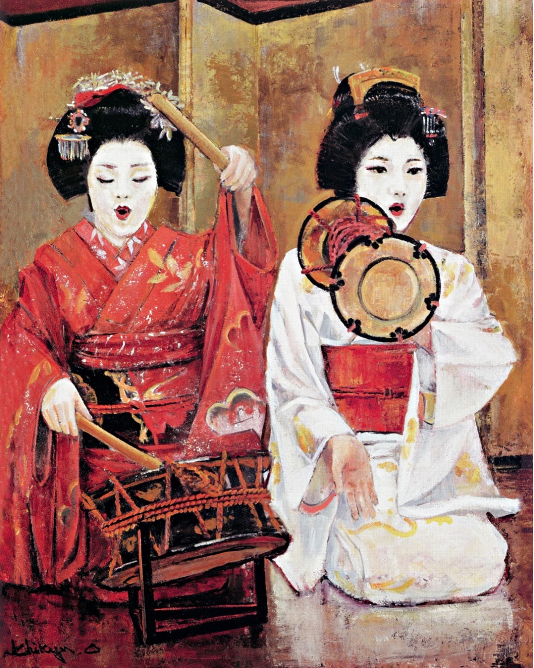 小野知久油絵赤富士