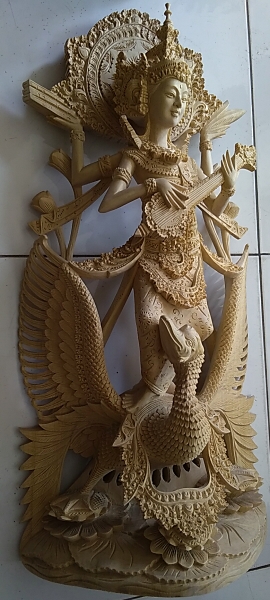 インドネシア バリ島 MANIS ART SHOP 木彫り 女神像 25ケ418
