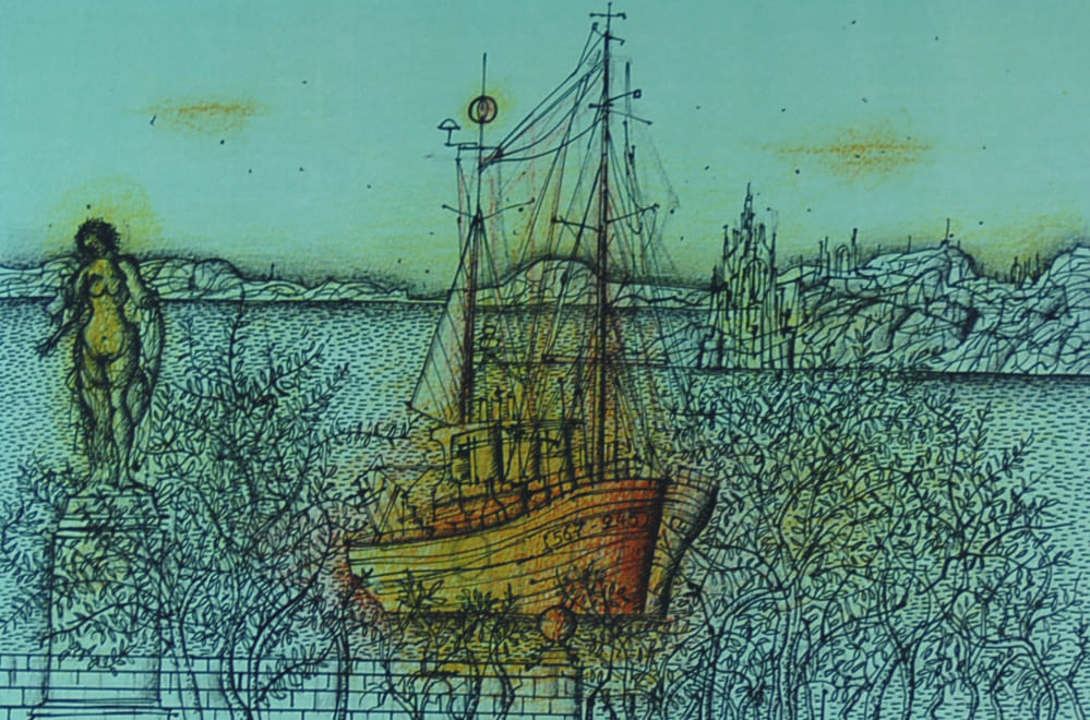 ジャン・カルズー 【中世の旅立ち】イメージサイズ29x43cm オリジナル