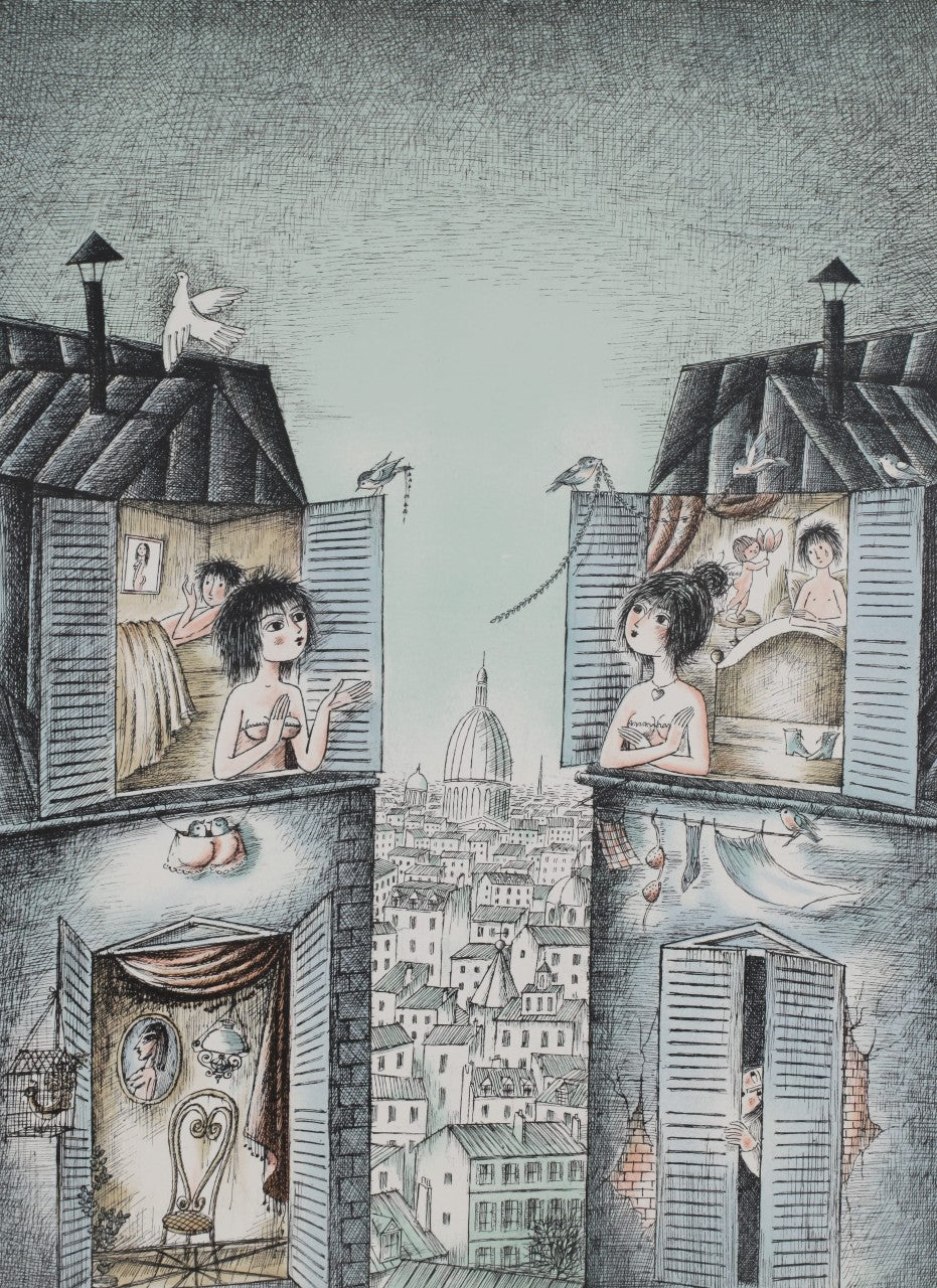 レイモン・ペイネ 【隣どうし】オリジナルリトグラフ版画 サイン＆限定