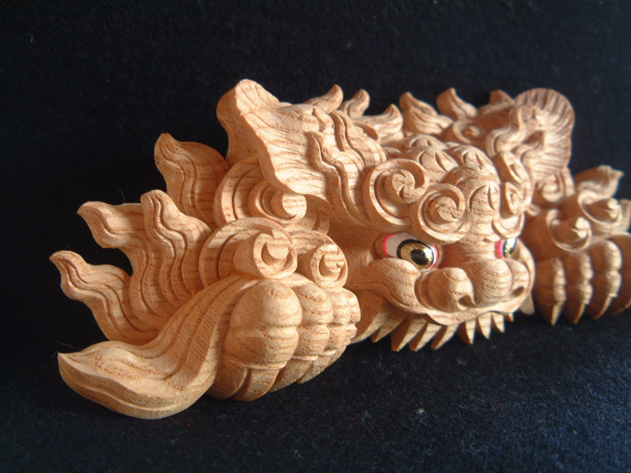 だんじり ミニ獅子噛 迫力満点 極厚 欅彫刻 獅子 獅子噛 けやき ケヤキ