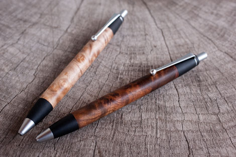 本店限定】野原工芸 マーブルウッド 良杢 新型 シャーペン 野原工芸