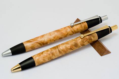 野原工芸 本店購入 マーブルウッド スタンダードボールペン 純銀斑紋