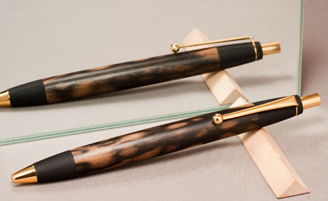 野原工芸 超特上黒柿孔雀杢 シャーペン 超特上黒柿・孔雀杢の