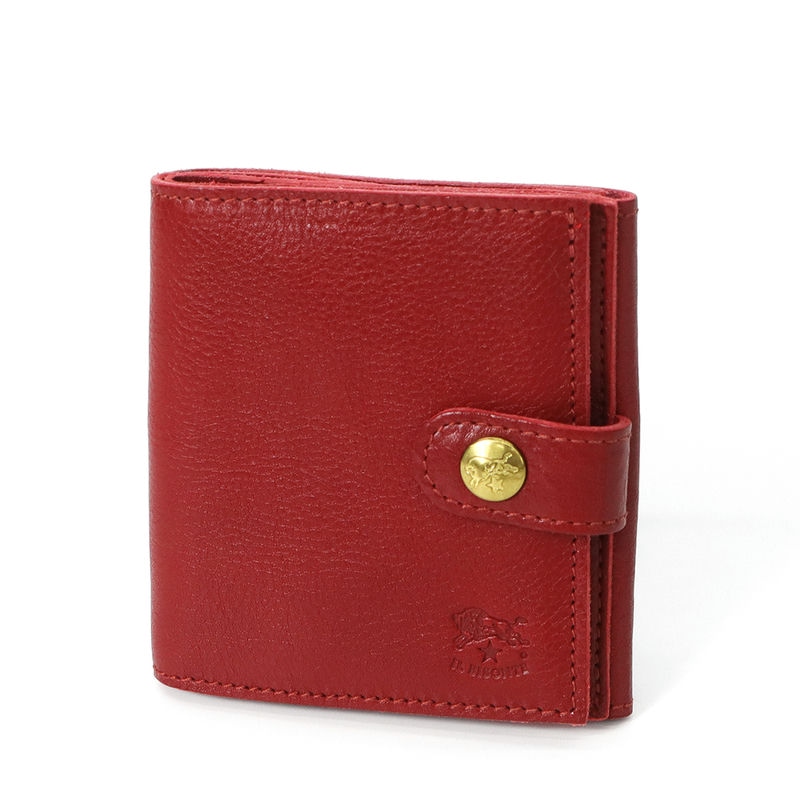 Brandol / IL BISONTE イルビゾンテ 二つ折り財布 本革 レザー ルビー