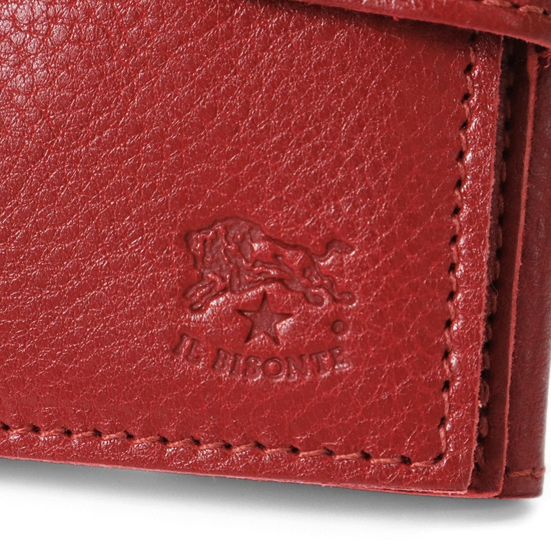 Brandol / IL BISONTE イルビゾンテ 二つ折り財布 本革 レザー ルビー