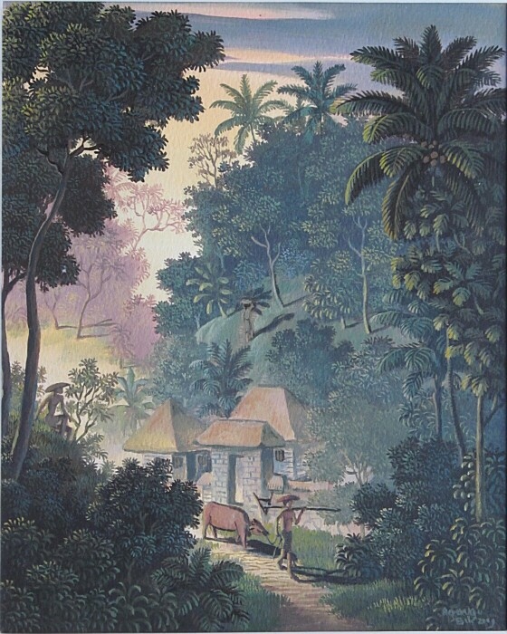 南国の田園風景を描くアグン・ファミリー | バリ絵画専門の販売サイト