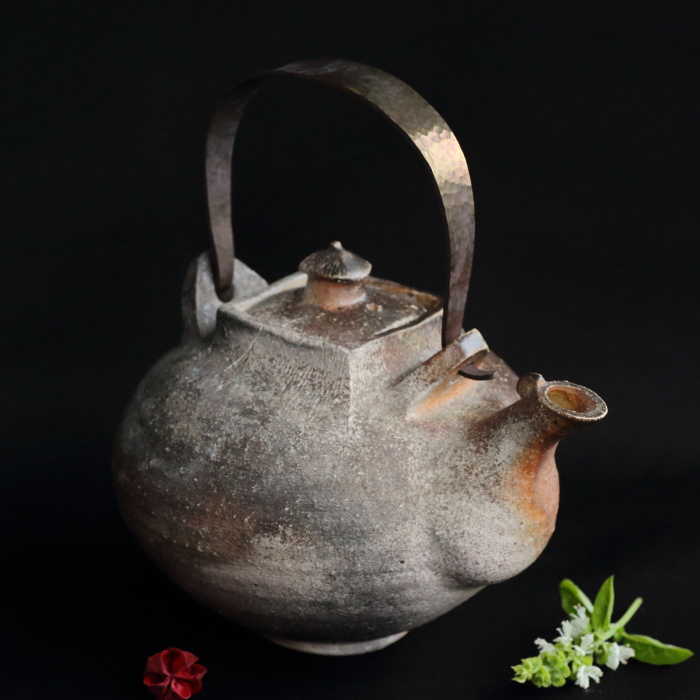 小島憲二 伊賀土瓶 満容量1150ml 穴窯焼成 大容量の急須 薪窯 無釉焼〆