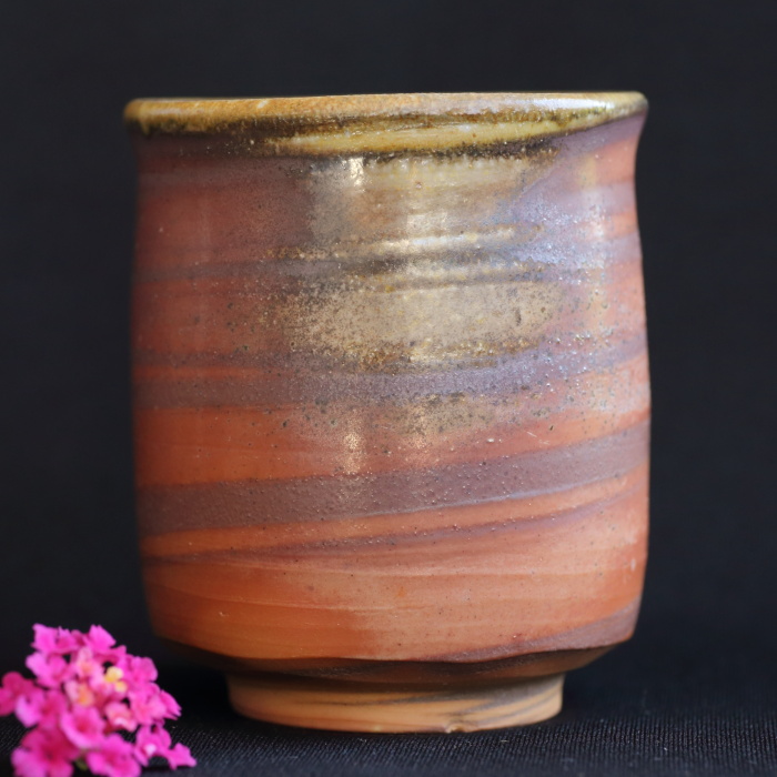 末石泰節 備前徳利 ぐい呑 備前焼 共箱 栞 C5543 末石泰節 備前徳利