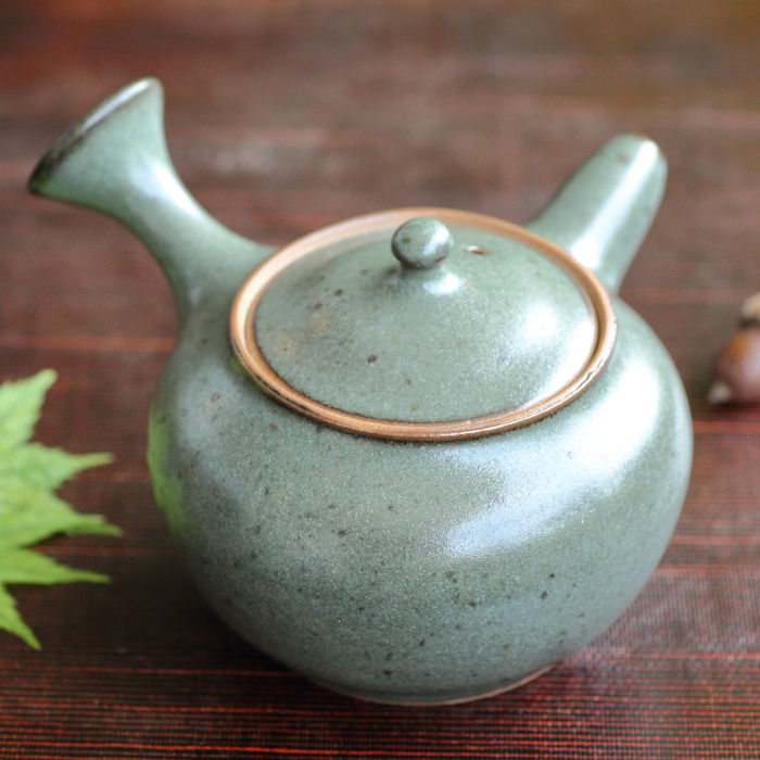 明治期の萬古焼名工「圓相舎 小川半助」作 手捻茶器（急須） 明治時代