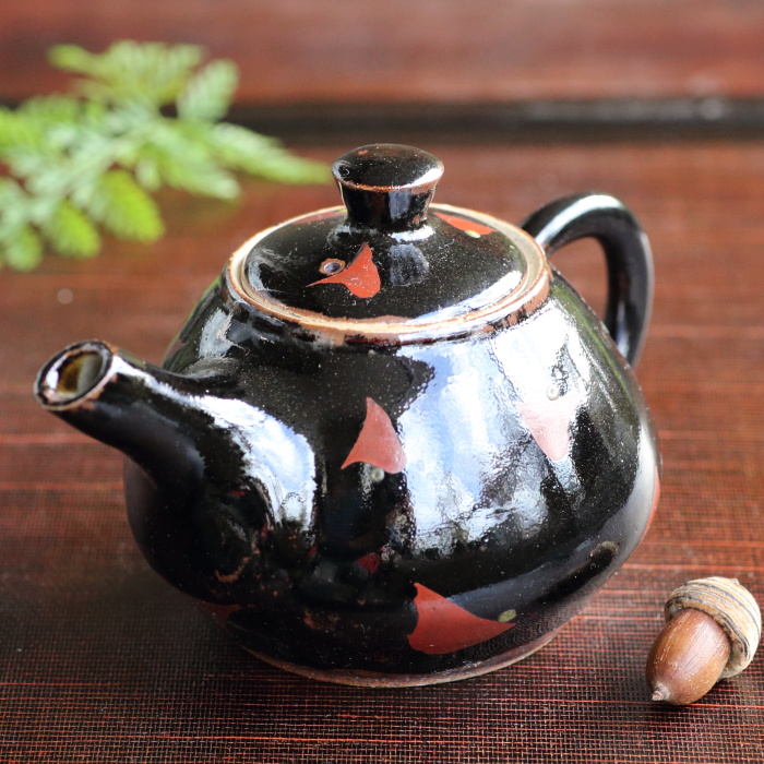 益子焼 鉄絵茶器 茶器揃い 急須 湯呑み 汲み出し 民芸 民藝 益子焼 鉄