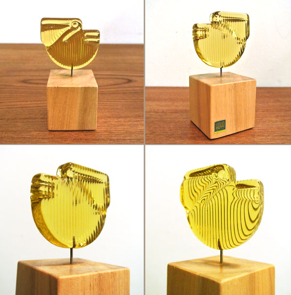 60'S HOYA Crystal Glass Ornamental Bird Design：河上 恭一郎