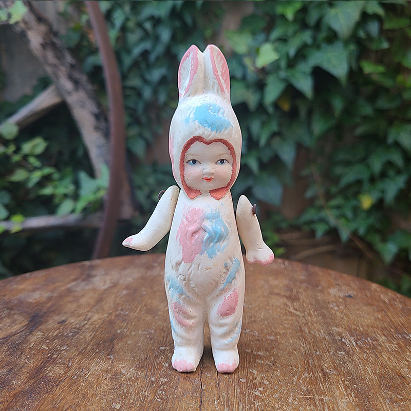 イースターバニー ビスクドール (ピンク×ブルーA) フランス うさぎの