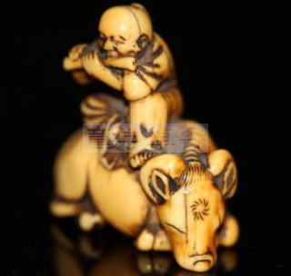 江戸時代 根付 「夫婦うさぎ 図」 無銘だが名品 根付ギャラリー 江戸