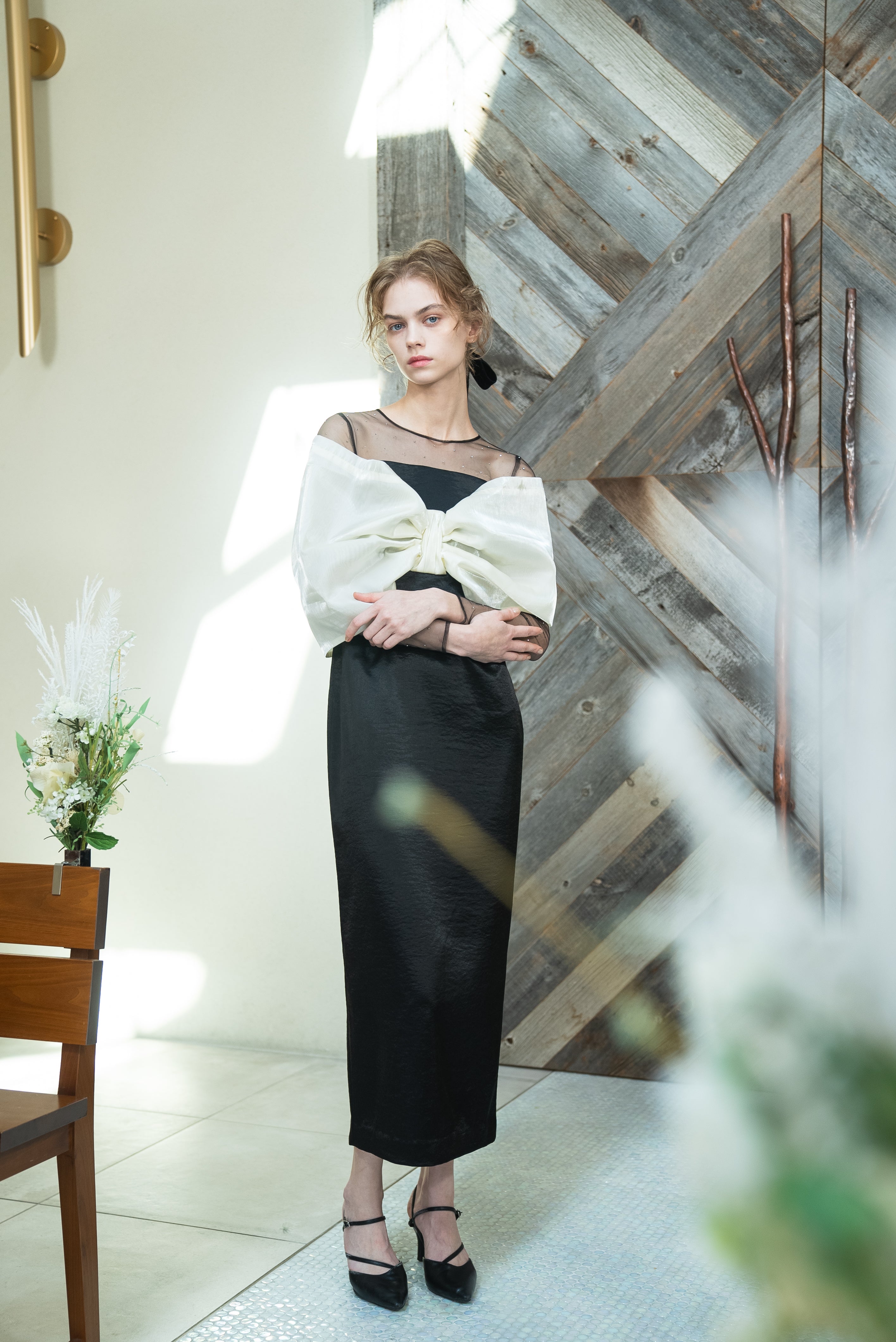 エクミール ecmile ribbon tigth dress