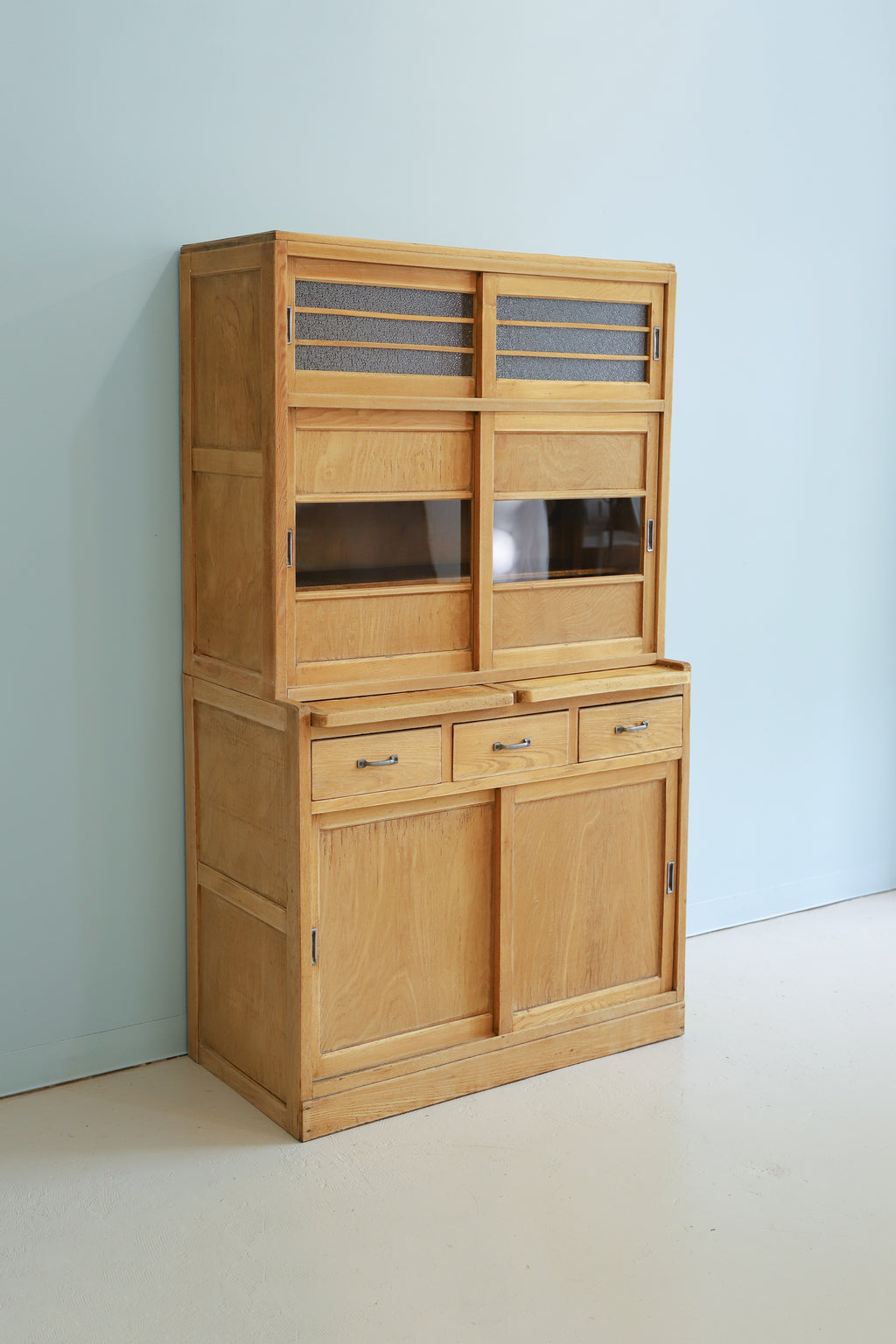 いのうえ レトロ オーク材 本箱 食器棚 書庫 戸棚 収納 キャビネット