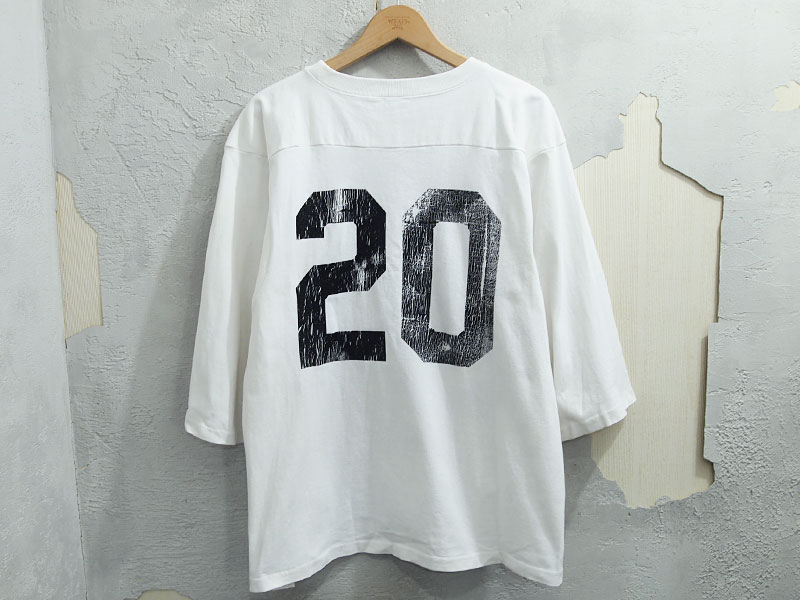 TENDERLOIN 'T-NFL'七分袖 フットボールトップ M 白 ホワイト ロゴ