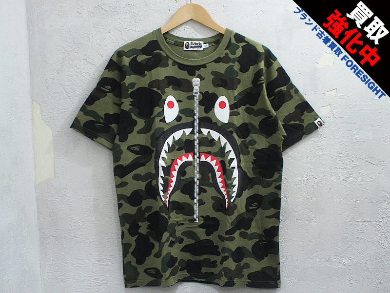 A BATHING APE '1ST CAMO SHARK TEE'シャーク Tシャツ カモ 猿迷彩 L