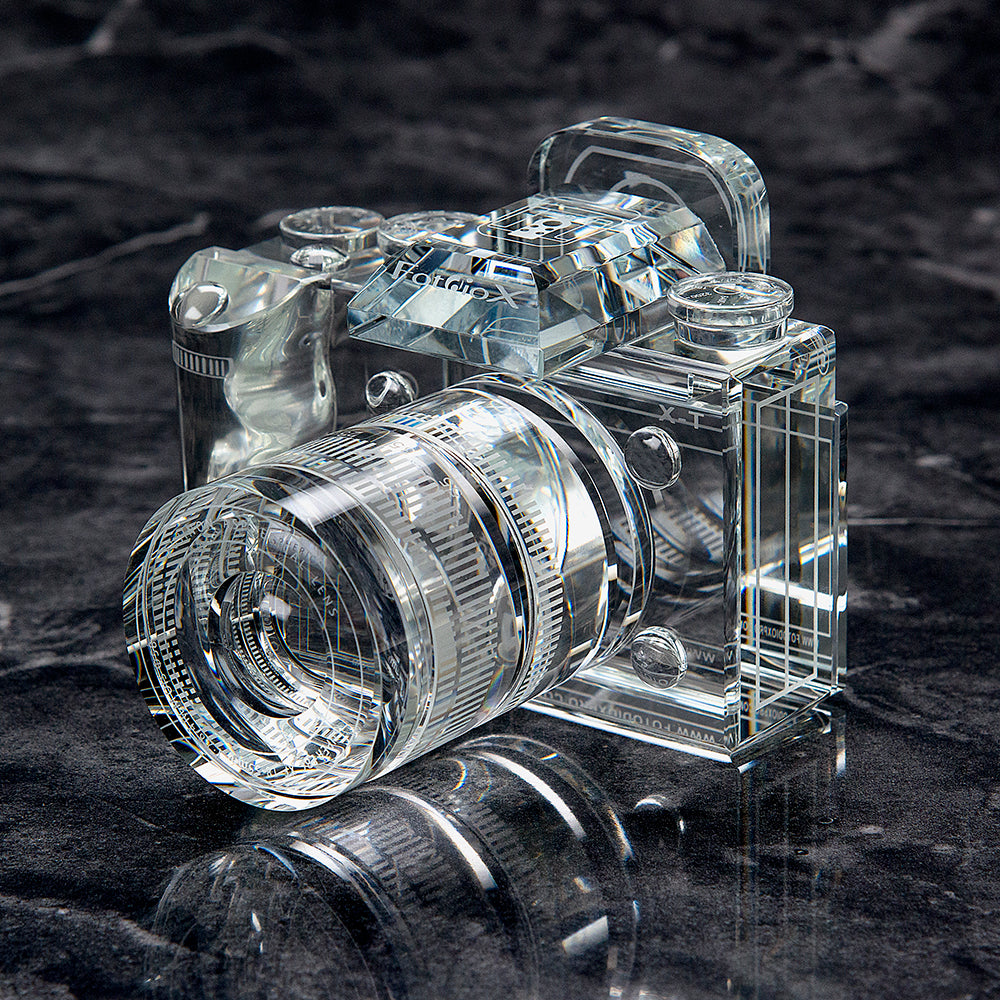Crystal Camera - 2/3 Sized Replica of Fuji X-T w/ 18-55mm OIS Lens