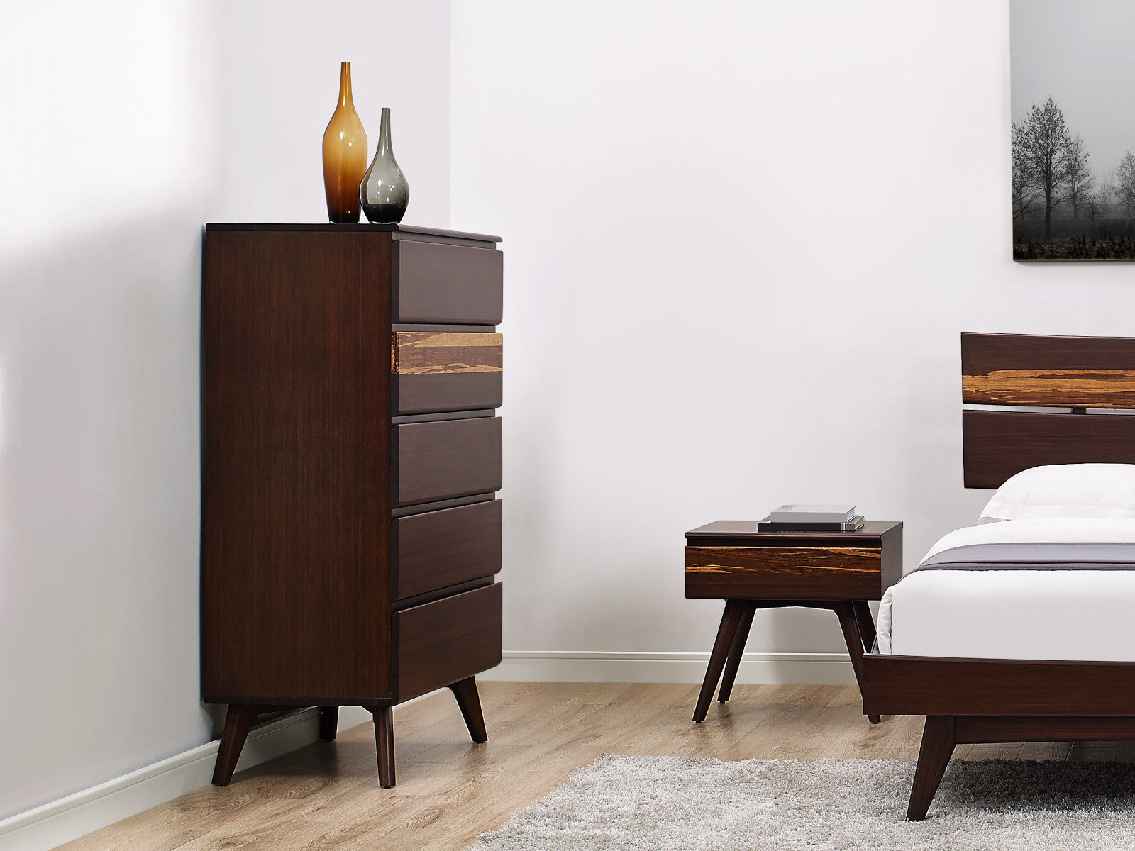 Azara Mid-Century Solid Bamboo 5-Drawer Chest Canada – Fawcett