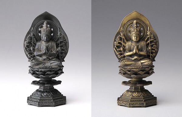 高岡銅器 金属仏像/十二支のお守り本尊/15cm/千手観音菩薩【ゆう