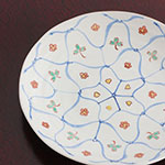 九谷美陶園 七寸皿（水玉兎文様）｜九谷焼のうつわ｜和食器通販 じろや