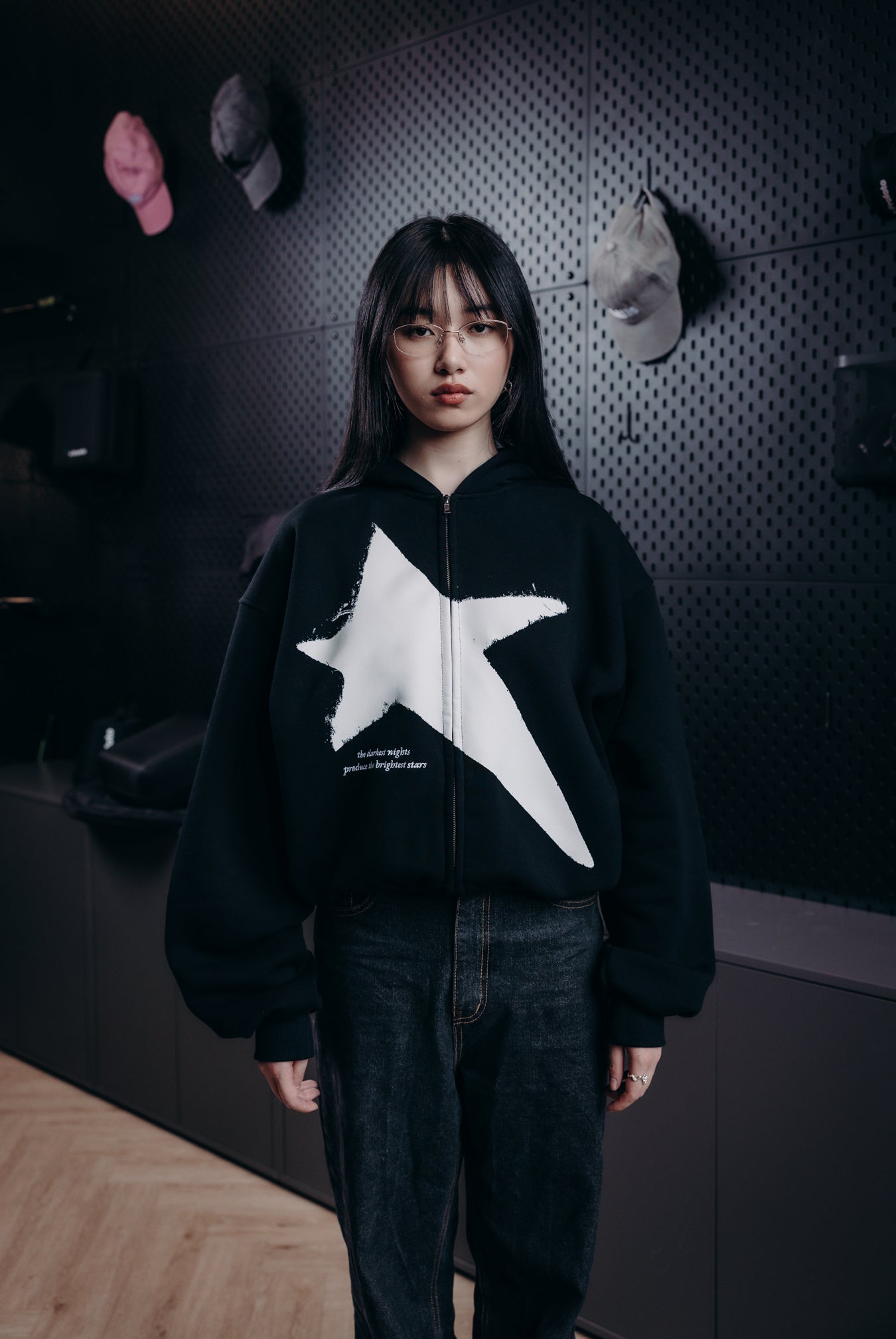 Star Zip Hoodie STARGLOW[Wish upon a star] Zip-Up Hoodie