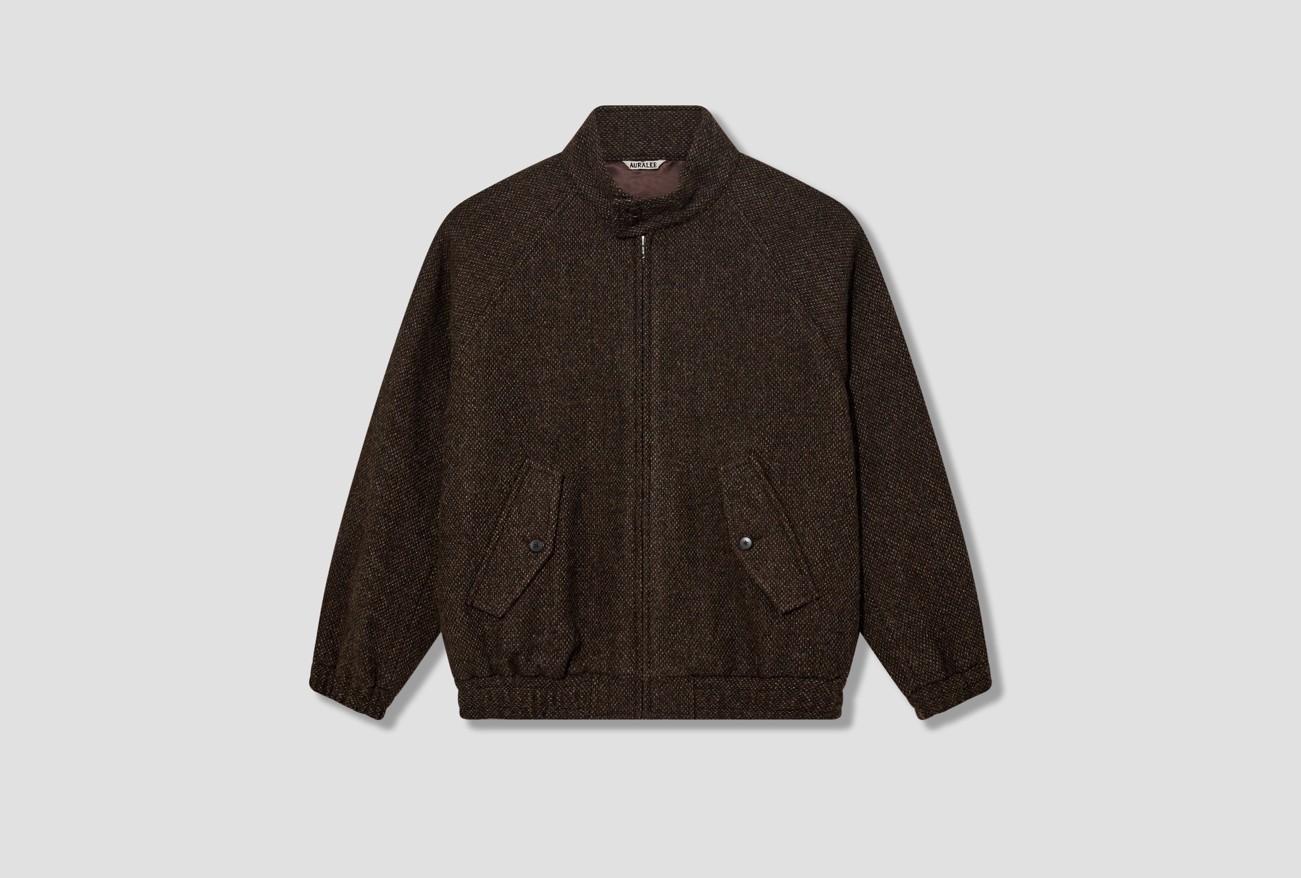 24AW AURALEE LAMA SHETLAND TWEED BLOUSON