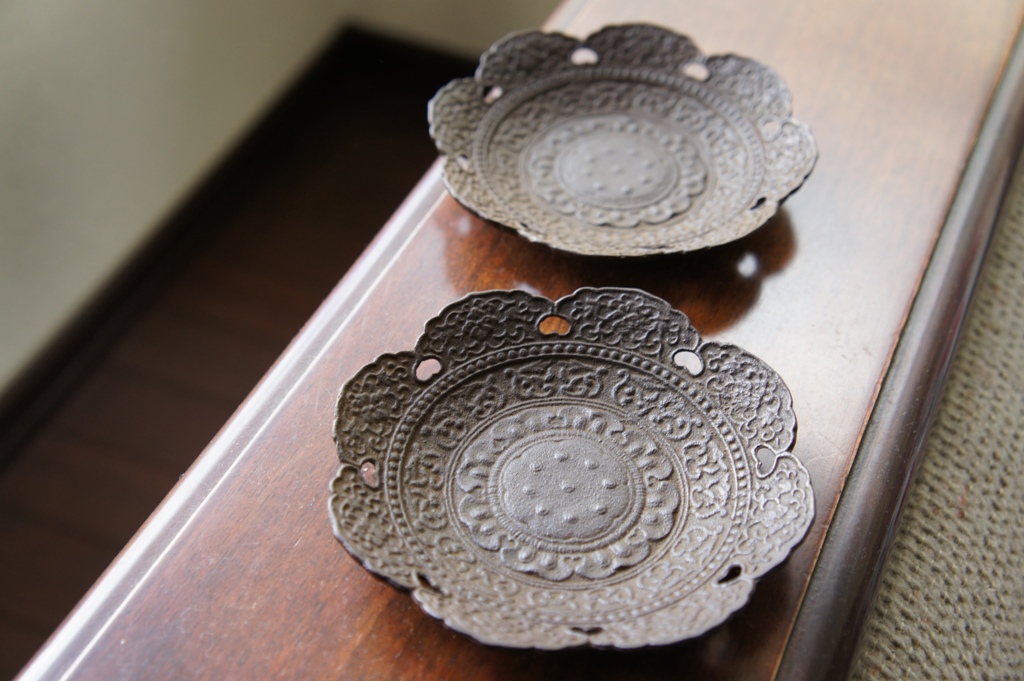 南部鉄器 鈴木盛久造 南部鉄器 鈴木盛久造 模中尊寺国宝 天蓋 茶托 五