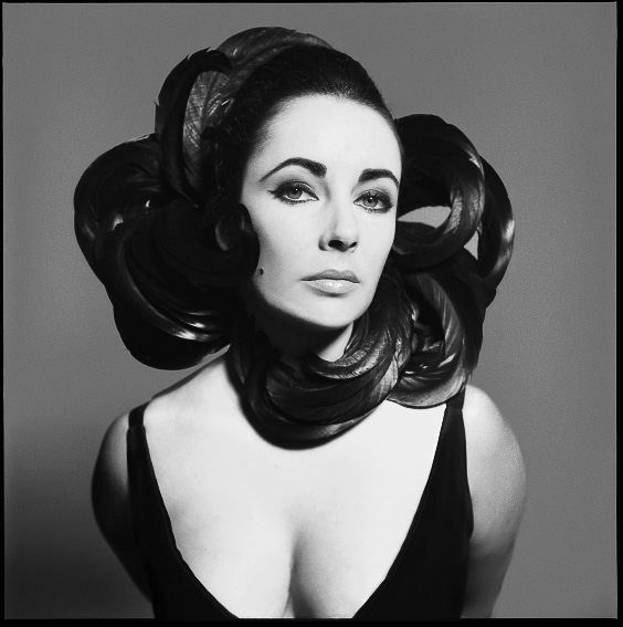 Elizabeth Taylor 直筆サインと白黒ポートレート写真 Elizabeth Taylor