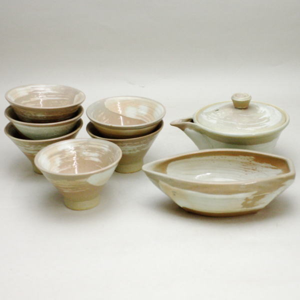 煎茶道具 煎茶器】 煎茶器セット 朝日焼き 宇治朝日窯 松林豊斎作