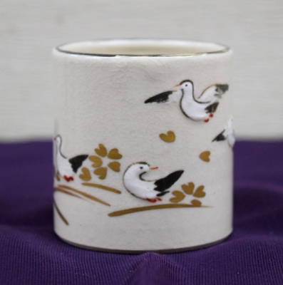 九代白井半七造 鵜飼蓋置 茶道具 九代白井半七造 鵜飼蓋置 茶道具