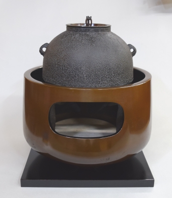 m.m高木治良兵衛 鉄釜共箱 野々田風炉型電熱器セット 茶道具 m.m様専用