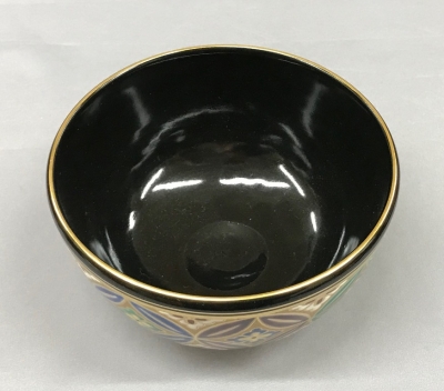 宮川香雲 黒仁清 七宝繋ぎ茶碗 久田尋牛斎 | 茶道具 小西康のぶろぐ