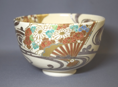 真葛焼 四代宮川香斎 色絵 扇面流茶碗 淡々斎 | 茶道具 小西康のぶろぐ