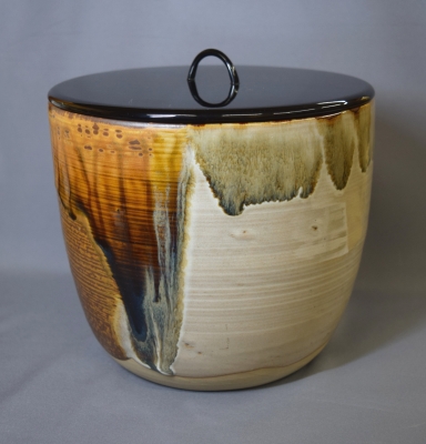 別作】高取焼 十四代亀井味楽 高取耳付茶入 水指 セット 別作】高取焼