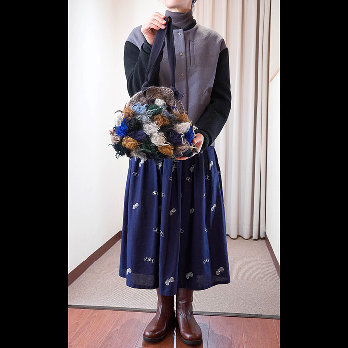 ミナペルホネン×ヒトミシノヤマ pot-au-feu bag/ポトフバッグ #blue