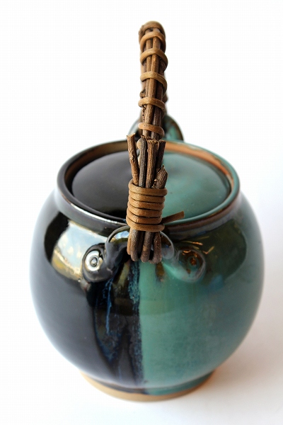 鳥取民藝 牛ノ戸焼 面取染め分け花瓶 93 鳥取民藝牛